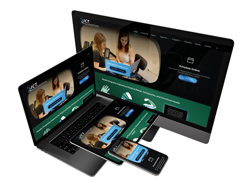 website shown on multiple device types