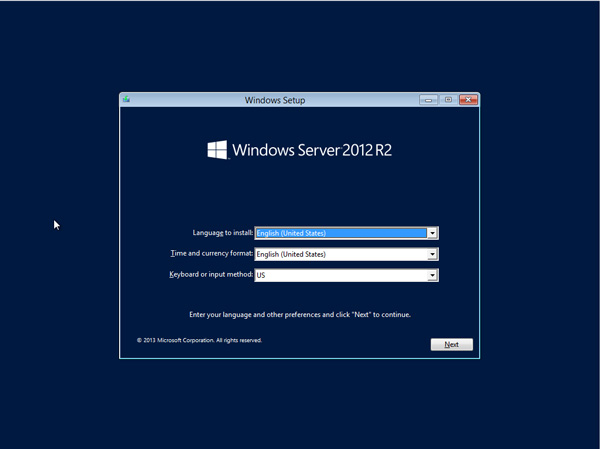Windows Server Setup Screen