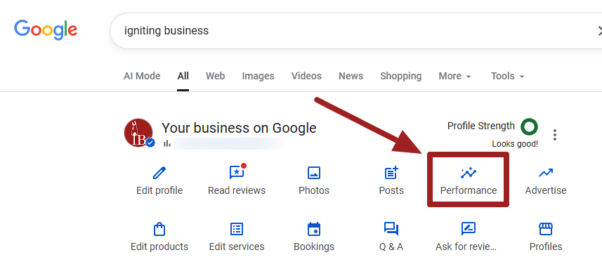 find google business profile performance report
