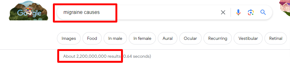 migraine causes google search