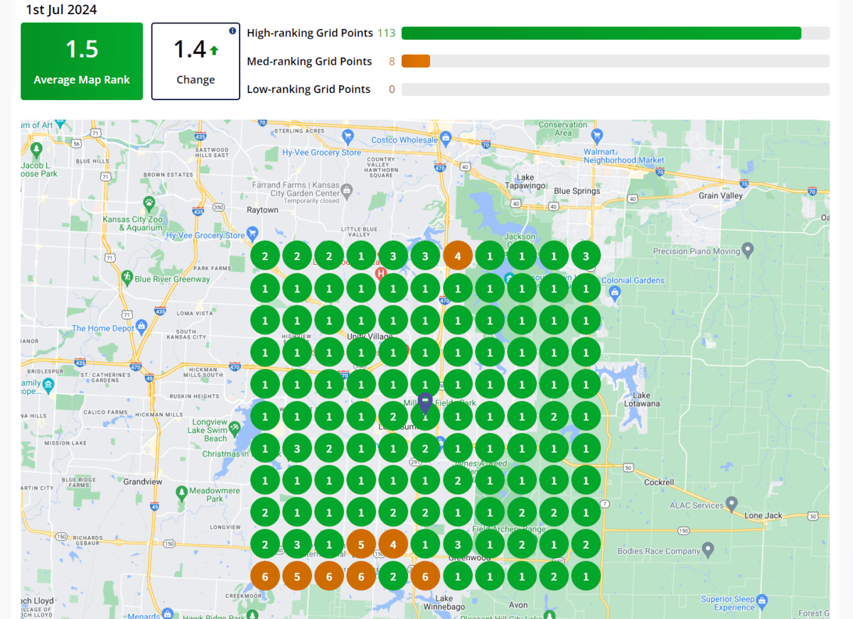 restaurant local search grid