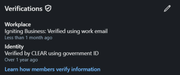list of completed linkedin profile verifications