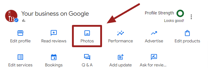 google business profile add photos button