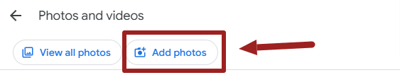 click add photos button