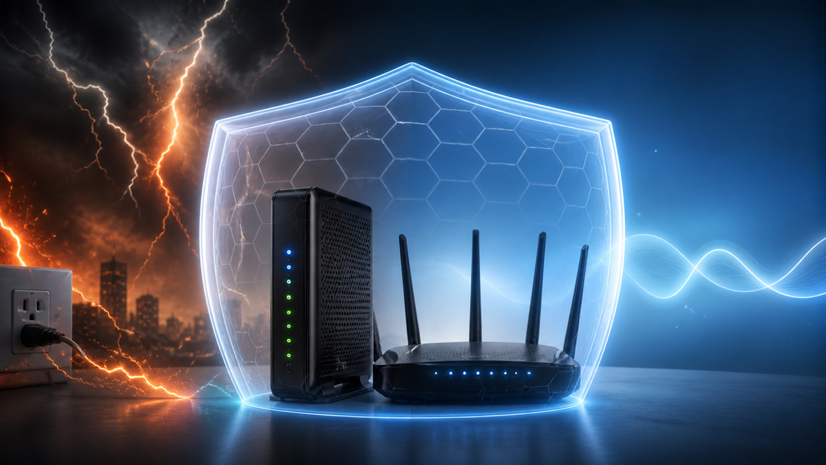 protecting internet modem and router from power surges and outages