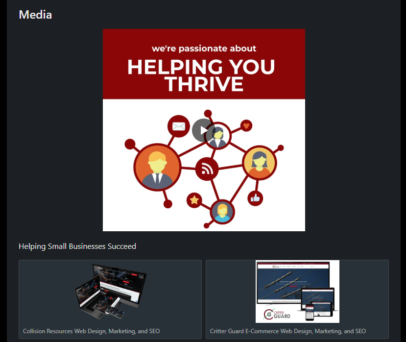 linkedin company services media section