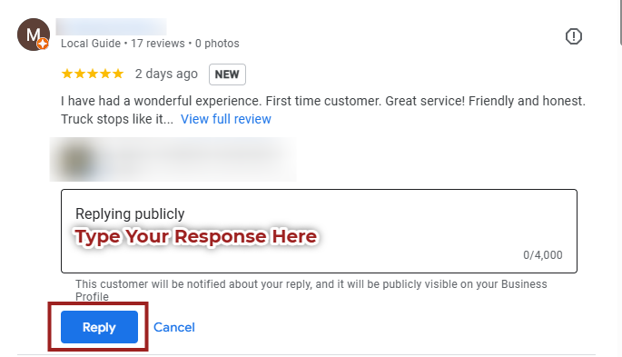enter your reply option