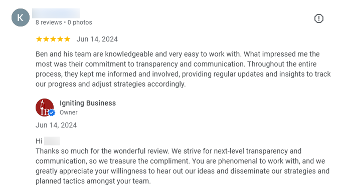 google review response