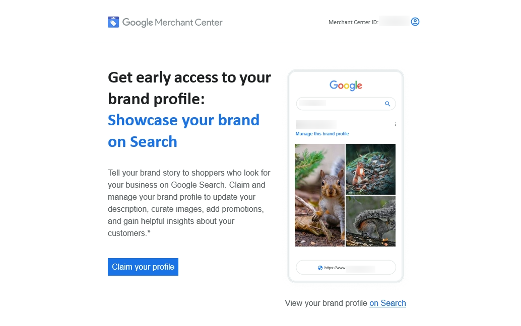 claim your brand profile email