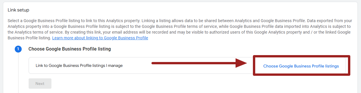 choose google business profile listings