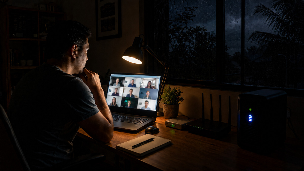 battery backup for internet and laptop video conference