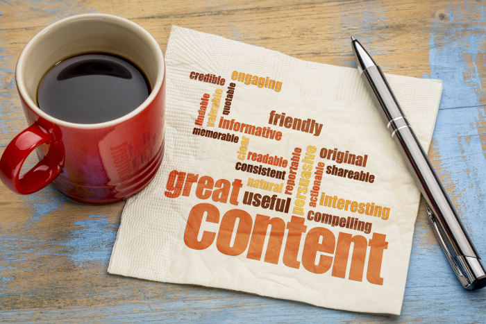 SEO Copywriting ideas written on a napkin