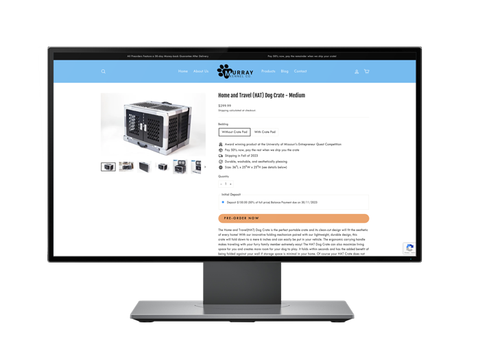 Murray Kennel Company ecommerce website on shopify